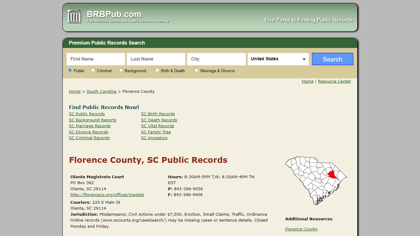 Florence County Public Records | Search South Carolina ...